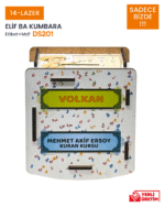 Elif Ba Temalı Ahşap Kumbara (DS201)
