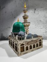 Mescid-i Nebevi Işıklı Ahşap Maket – LED Aydınlatmalı Büyük Boy Dekoratif Cami Modeli